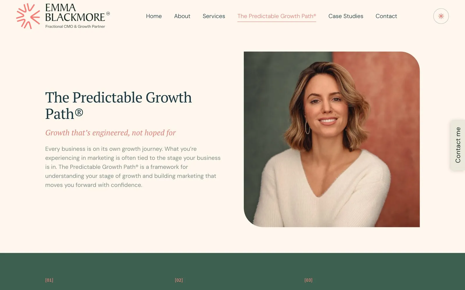 The Emma Blackmore predictable Growth Path® page on desktop