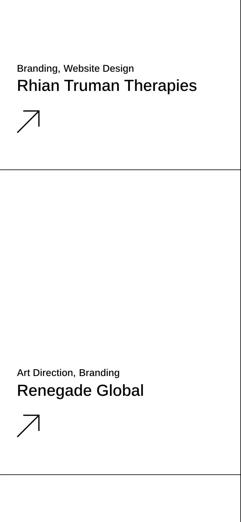PK Creative on a phone: homepage, portfolio