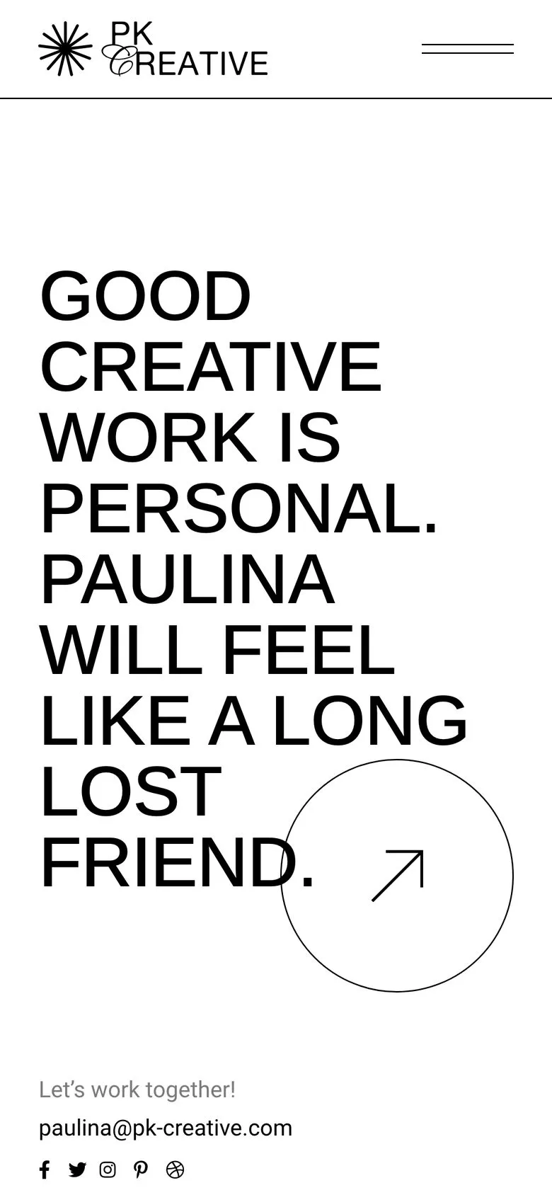 PK Creative on a phone: about