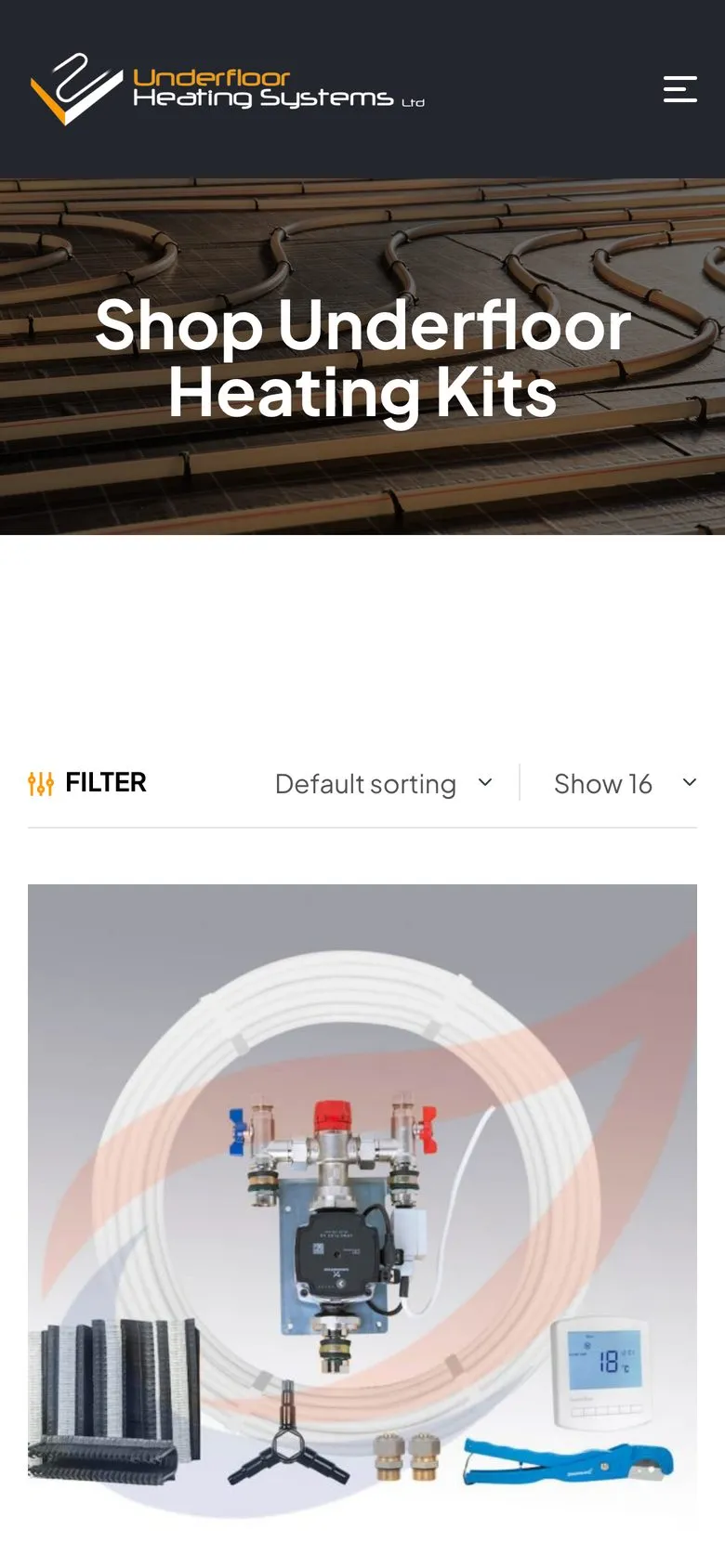 Underfloor Heating Systems on a phone: shop