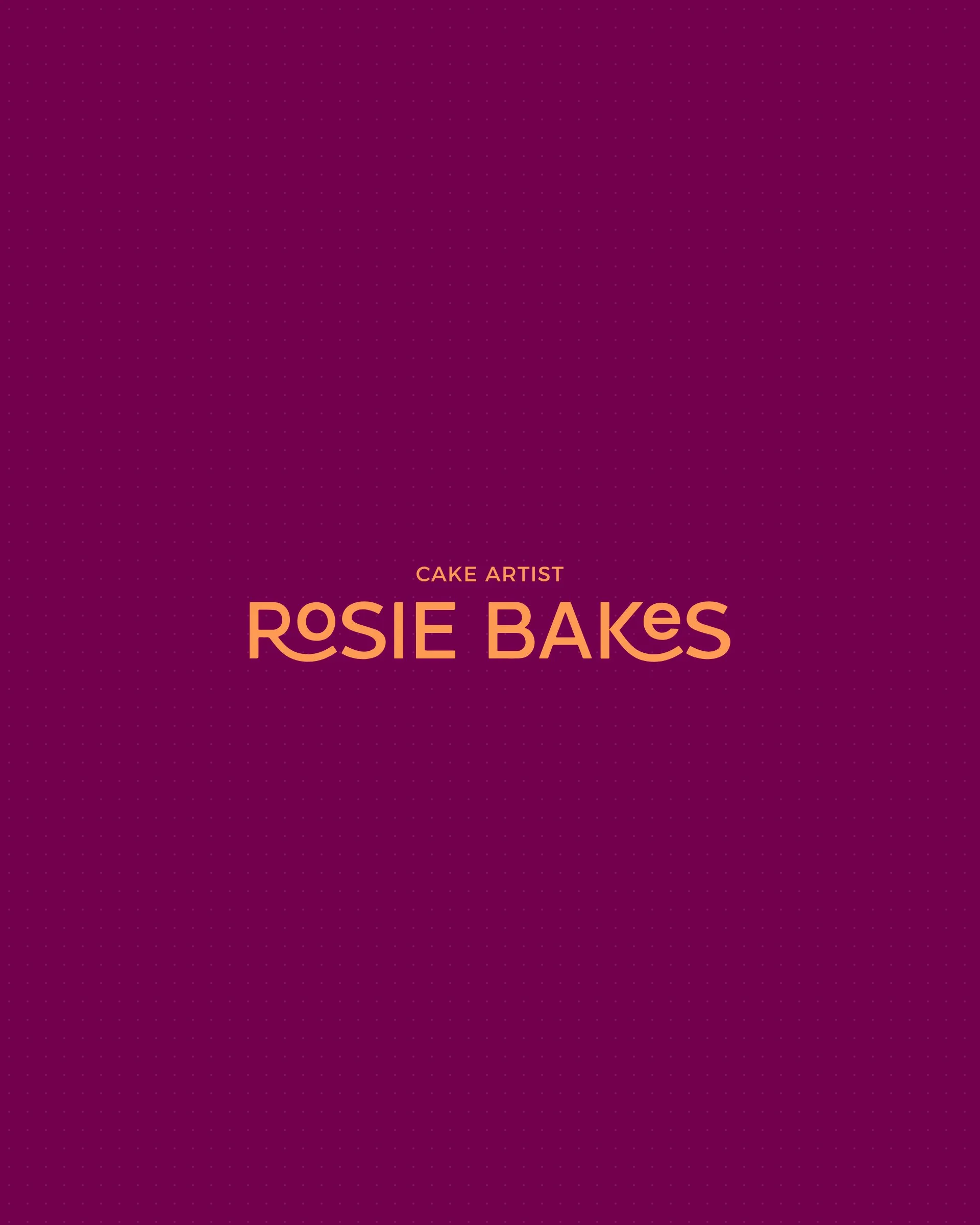 The Rosie Bakes wordmark in orange on magenta