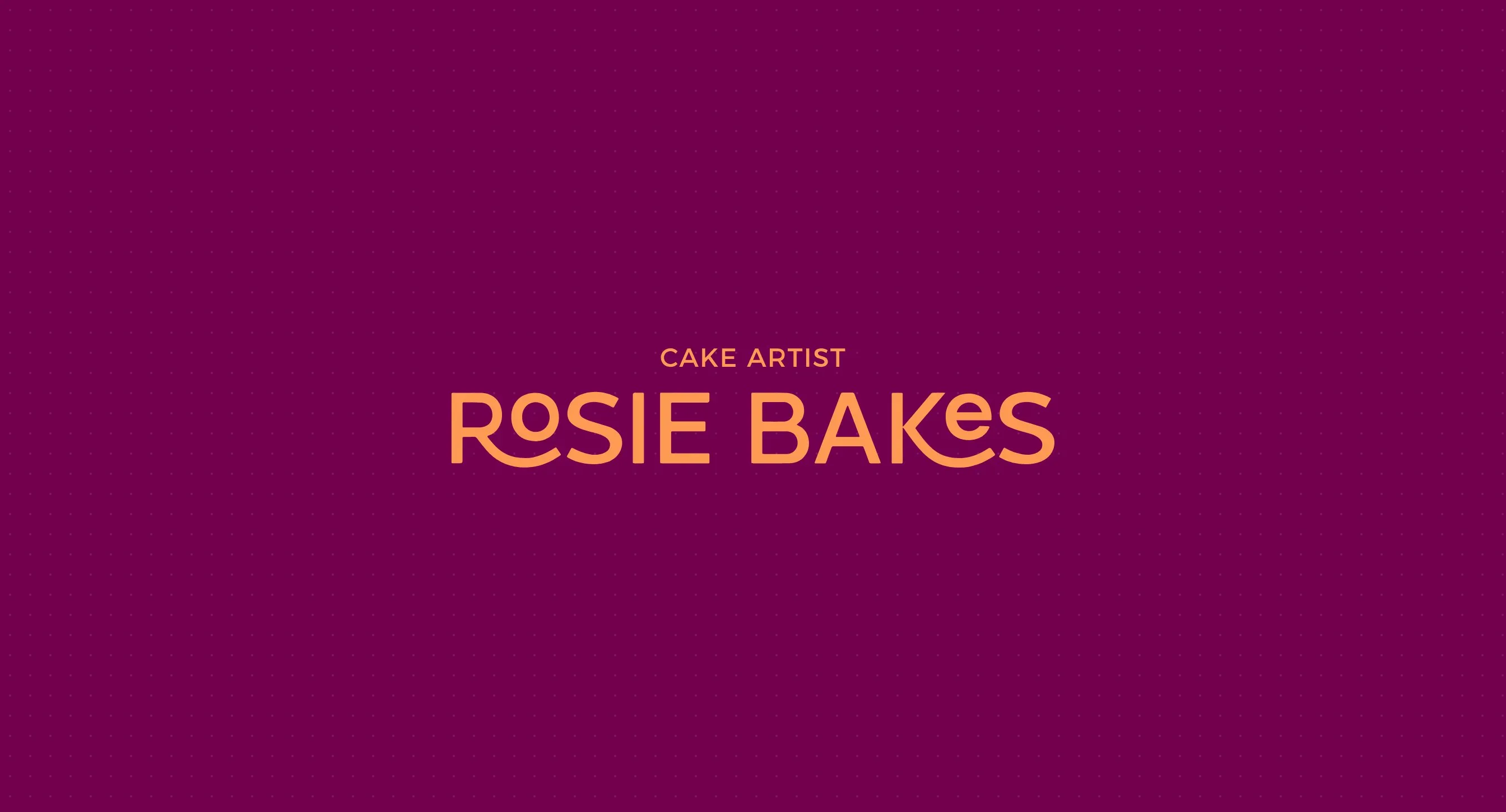 The Rosie Bakes wordmark in orange on magenta