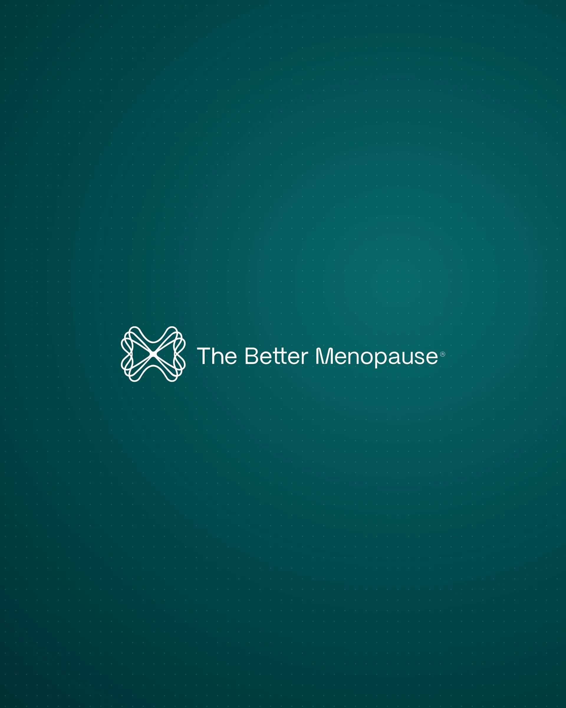 The Better Menopause logo on deep teal